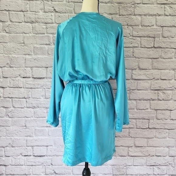 Victoria's Secret vintage turquoise blue wrap luxurious robe One Size - Picture 7 of 9